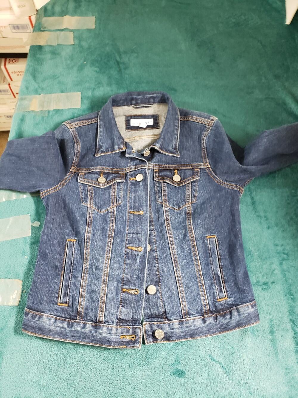 Loft Jacket Size Small Petite Women Blue Denim Cotton Stretch Casual Ladies